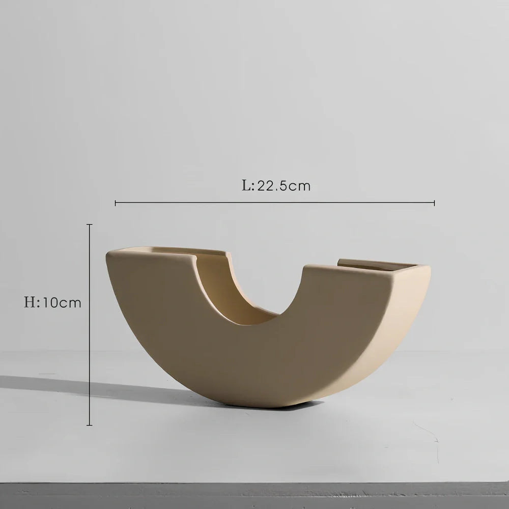 Geometric handmade ceramic vase with painted surface, 18-25cm height, modern minimalist design