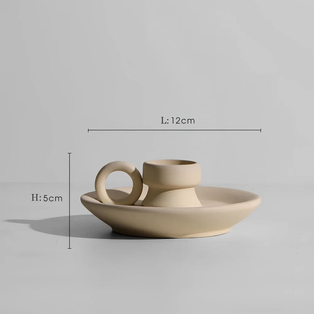 Geometric handmade ceramic vase with painted surface, 18-25cm height, modern minimalist design
