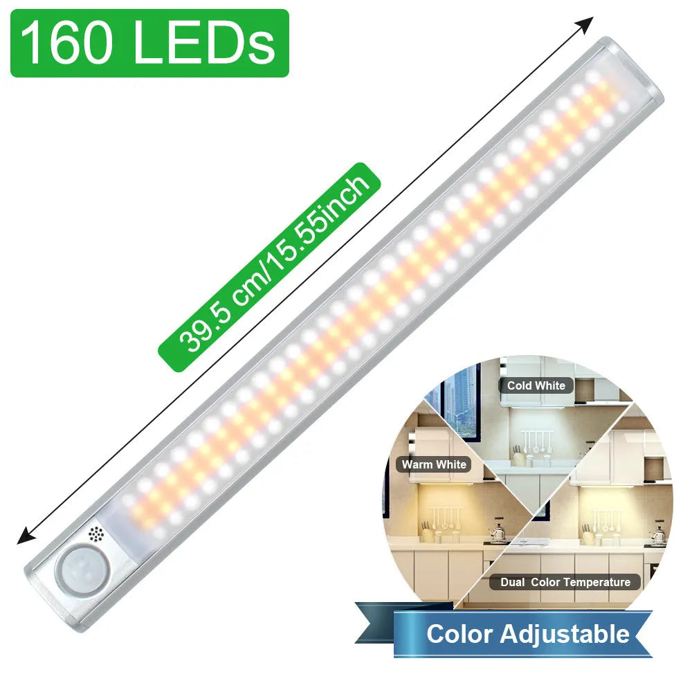 Aluminium alloy induction cabinet light with motion sensor and USB charging port