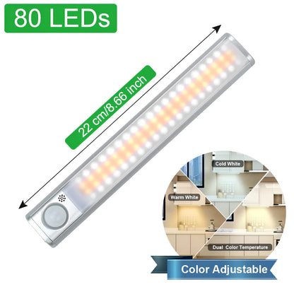Aluminium alloy induction cabinet light with motion sensor and USB charging port