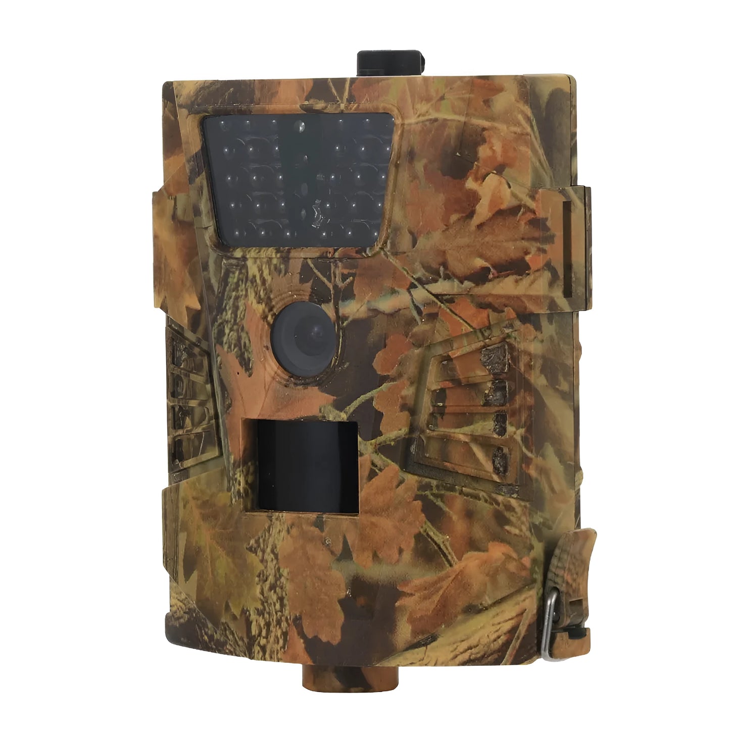 Outdoor orchard surveillance camera with infrared night vision LEDs and motion sensor