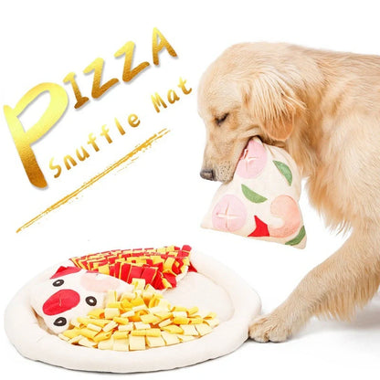 Dog Pizza Sniffing Mat in apricot colour for training and slow feeding