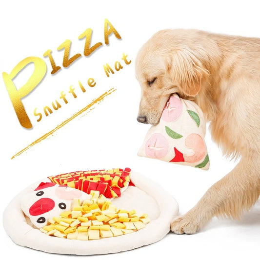 Dog Pizza Sniffing Mat in apricot colour for training and slow feeding