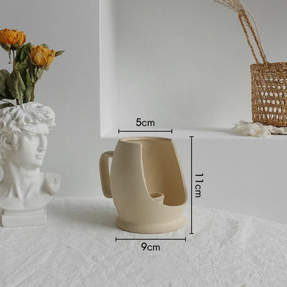 Elegant Nordic Ceramic Vase with matte, textured finish for displaying dried flowers or as a standalone home decor accent
