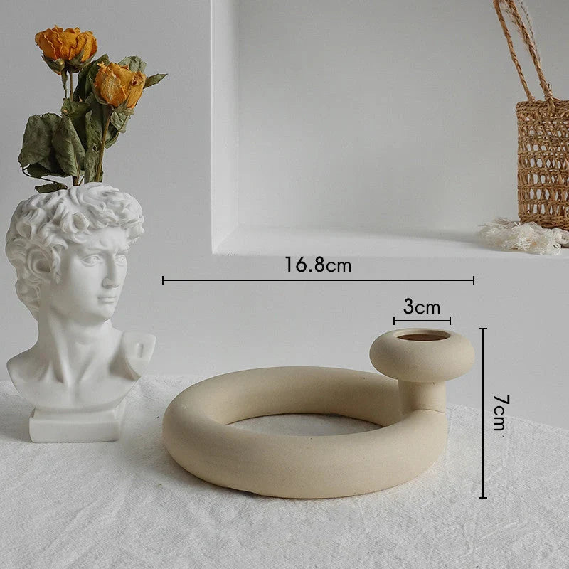 Elegant Nordic Ceramic Vase with matte, textured finish for displaying dried flowers or as a standalone home decor accent