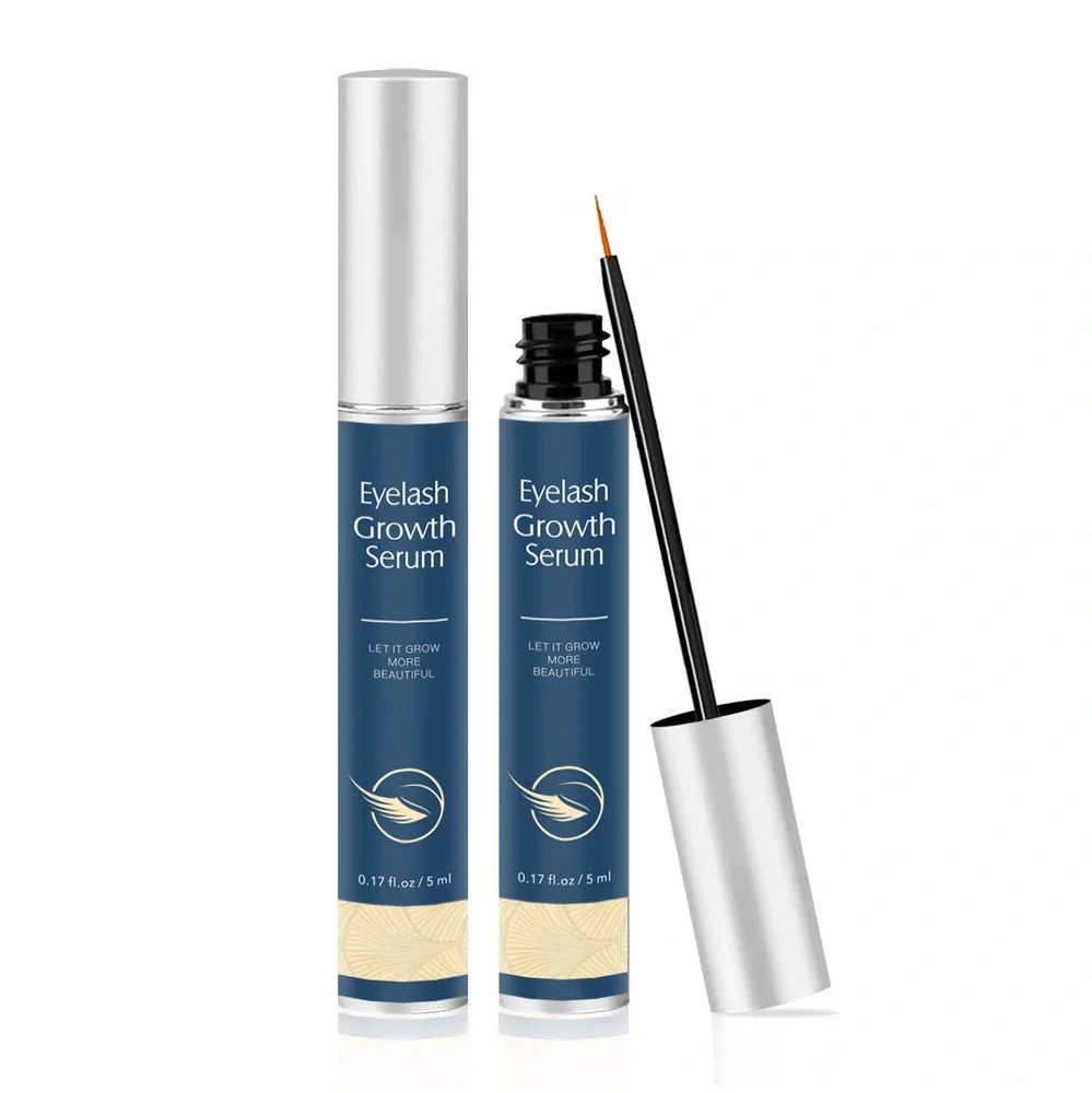 Thick Curly Eyebrows Nourishing Mascara with two 5ml tubes showing black and blue tint options