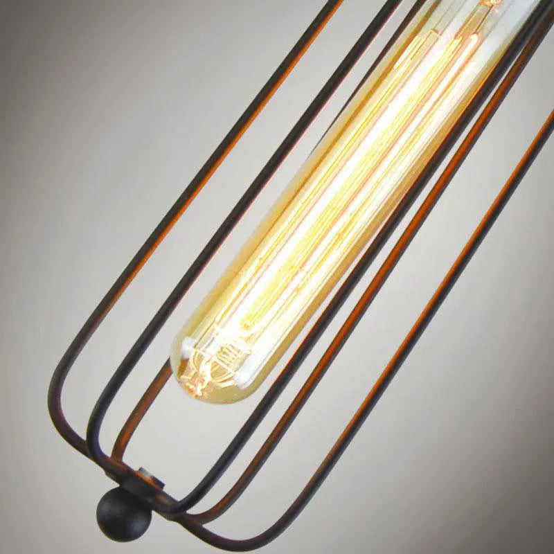 Brown iron fishing line chandelier with Nordic retro industrial design for 10-15 square metre rooms