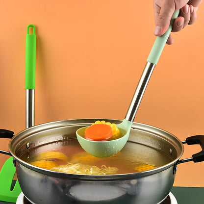 14-piece silicone kitchenware set featuring shovels and spoons with stainless steel handles, heat-resistant up to 220°C for cooking