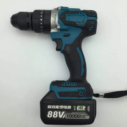 21V cordless rechargeable impact drill with 13mm chuck and lithium battery for drilling and screwdriving