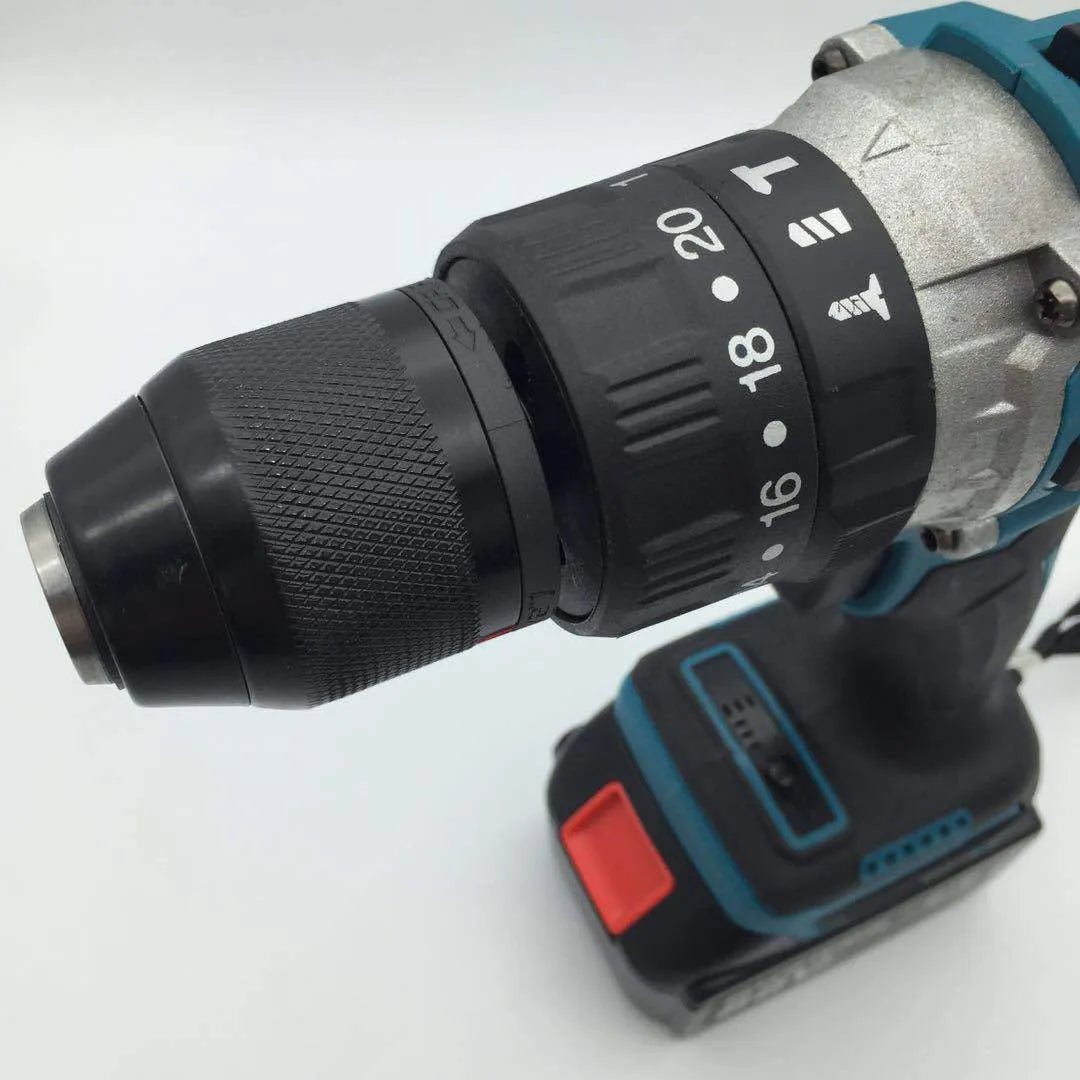 21V cordless rechargeable impact drill with 13mm chuck and lithium battery for drilling and screwdriving