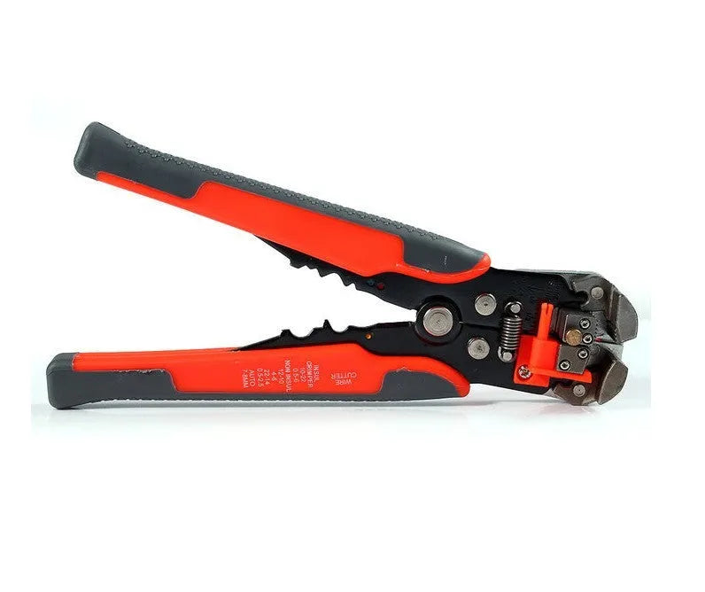 Yellow automatic cable wire stripper crimping plier tool with adjustment screw for 10-24 AWG wires