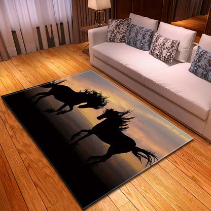 Rectangular cartoon animal pattern polyester rug measuring 100x150cm for home decoration