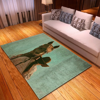Rectangular cartoon animal pattern polyester rug measuring 100x150cm for home decoration