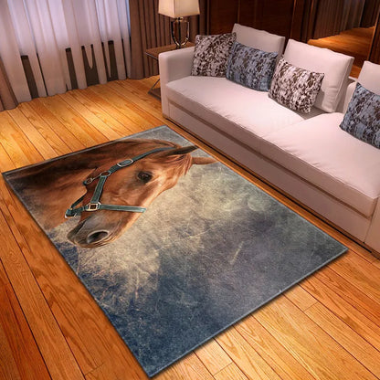 Rectangular cartoon animal pattern polyester rug measuring 100x150cm for home decoration