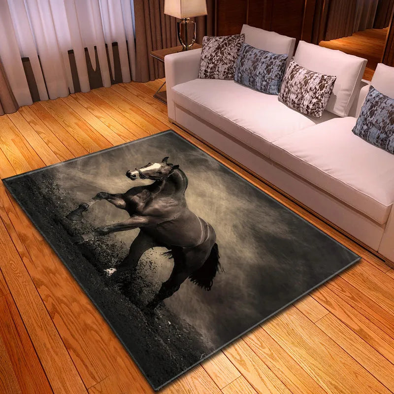 Rectangular cartoon animal pattern polyester rug measuring 100x150cm for home decoration
