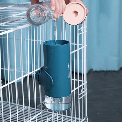 Premium hanging pet water dispenser with adjustable height and 360-degree rotatable top to provide a customized hydration solution for your furry friends
