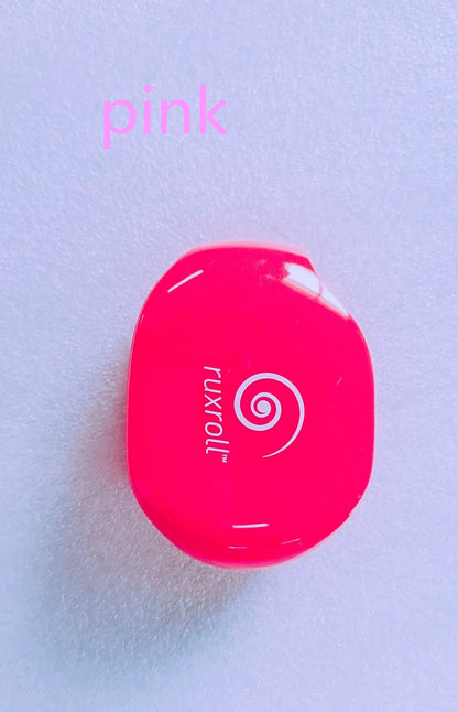 Automatic earphone cable winder in various colours, designed to keep earphone cords tidy and organised