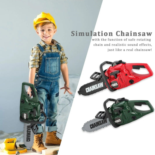 Kids electric chainsaw toy with real engine sounds and safe design
