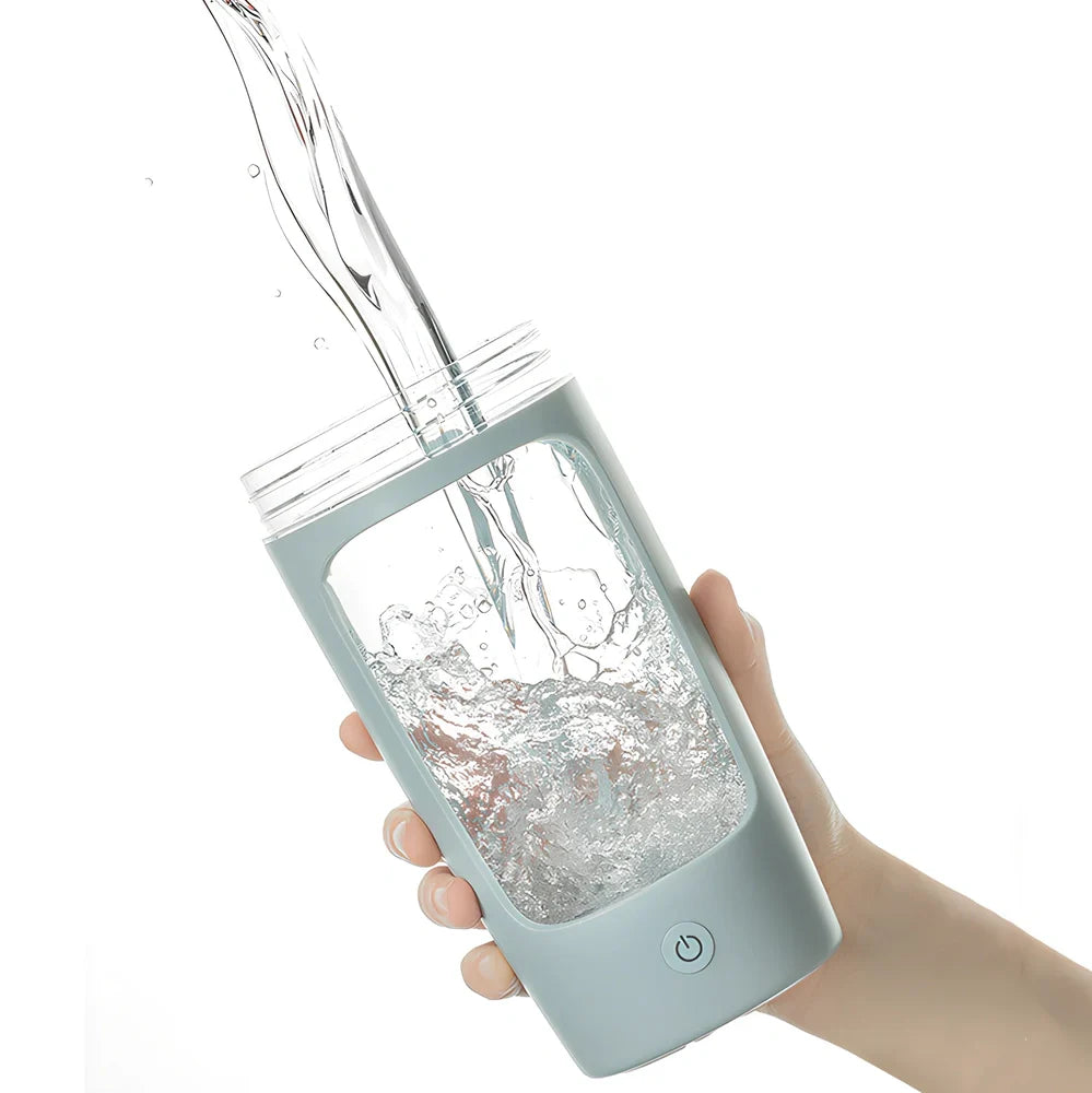 650ml black electric protein shake cup with scale lid and USB charging port for fitness use