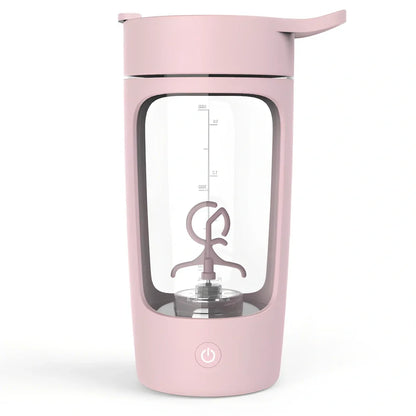 650ml black electric protein shake cup with scale lid and USB charging port for fitness use