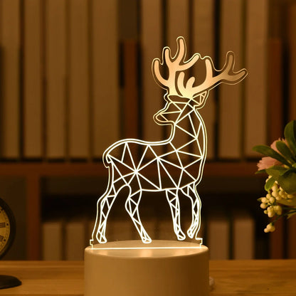 Cartoon 3D night light measuring 210mm by 110mm with touch control and acrylic construction