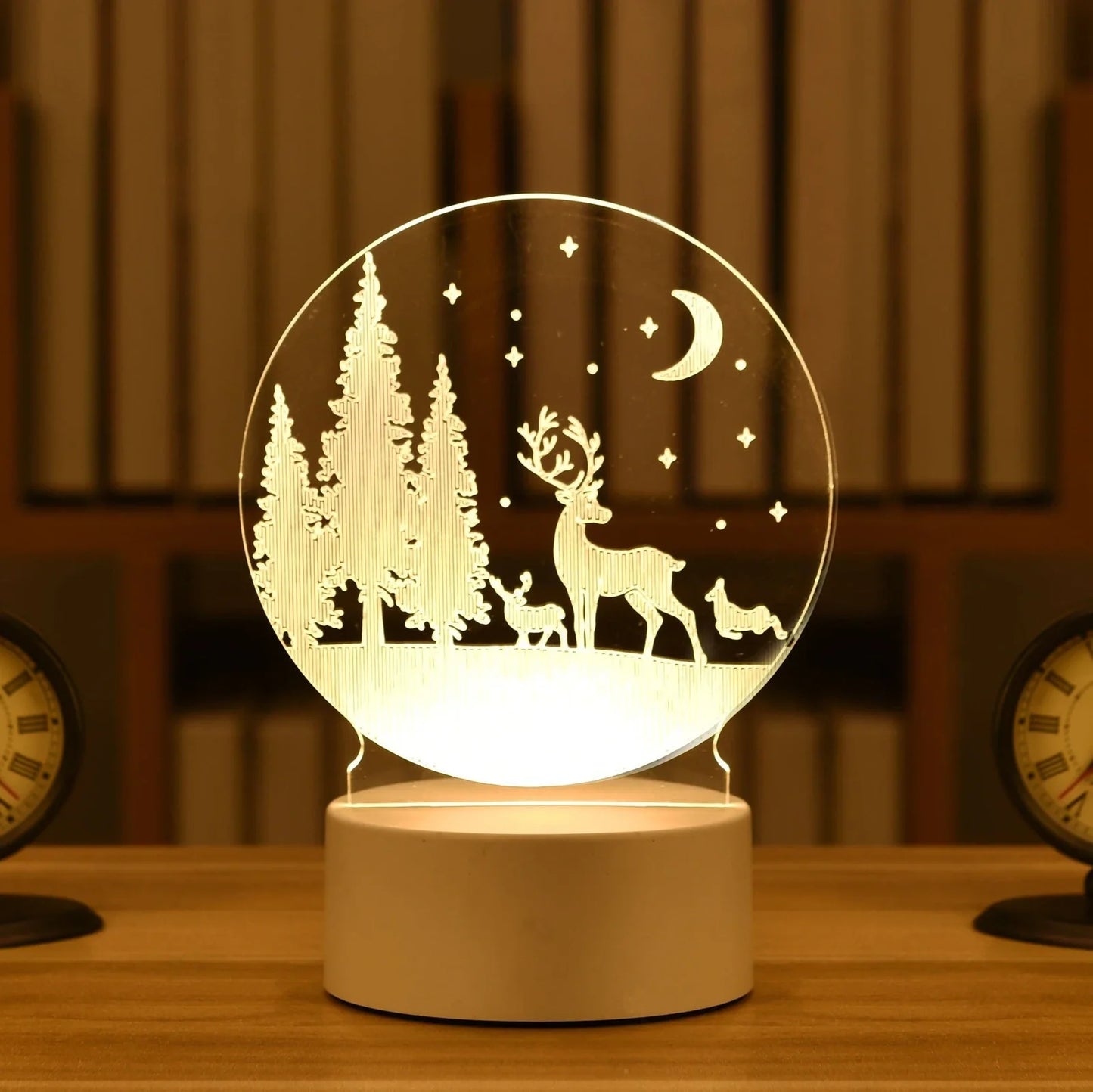 Cartoon 3D night light measuring 210mm by 110mm with touch control and acrylic construction