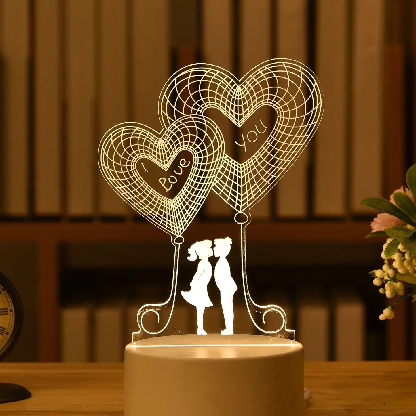 Cartoon 3D night light measuring 210mm by 110mm with touch control and acrylic construction