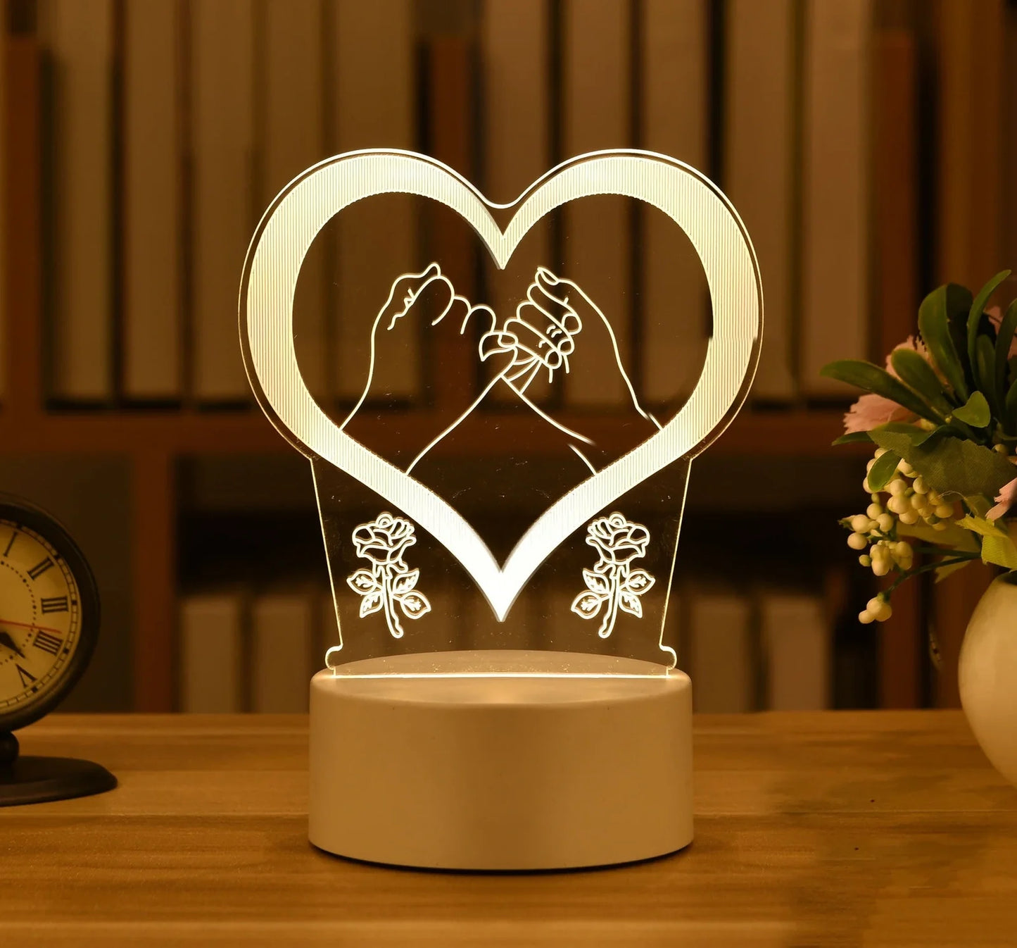 Cartoon 3D night light measuring 210mm by 110mm with touch control and acrylic construction