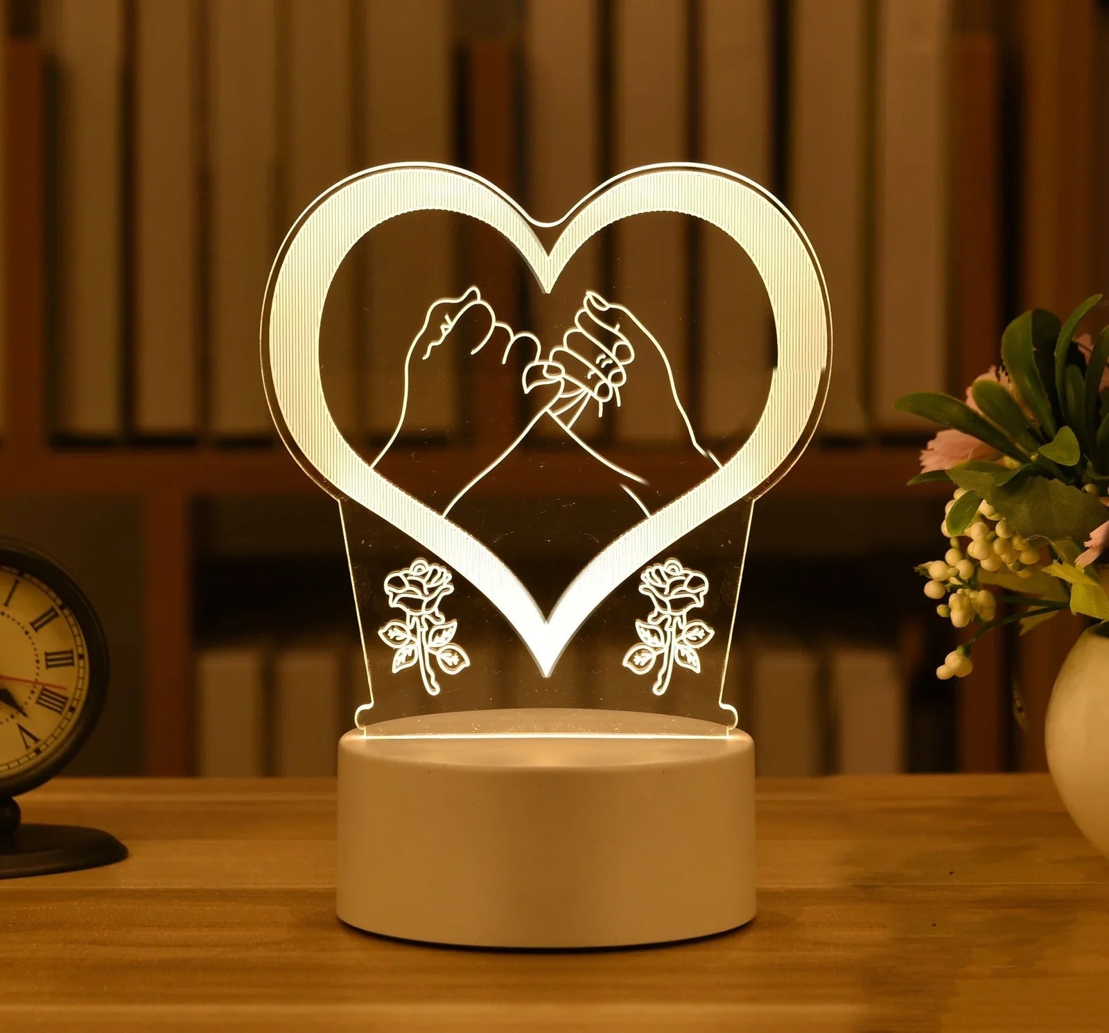 Cartoon 3D night light measuring 210mm by 110mm with touch control and acrylic construction