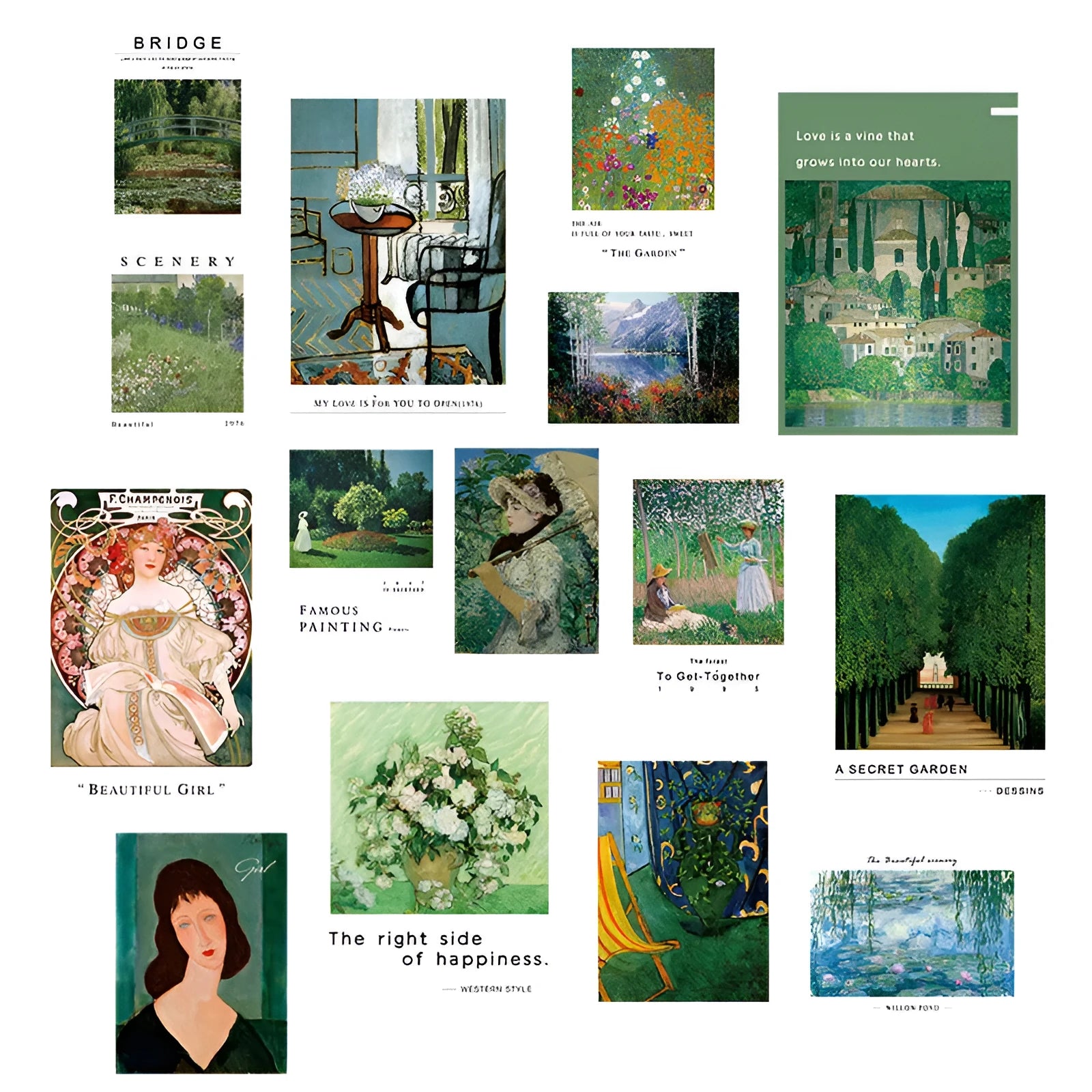 Nordic literary style wall mural wallpaper example showing one of six nature-themed designs for bedroom decor.