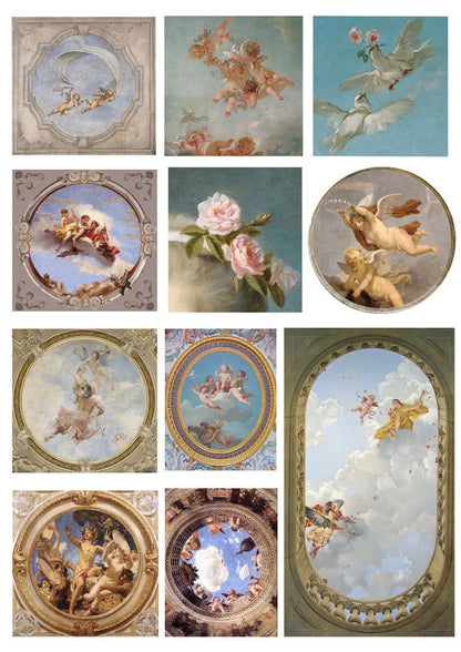 11 sheets of European angel character stickers sized 4-9cm for hand accounting decoration