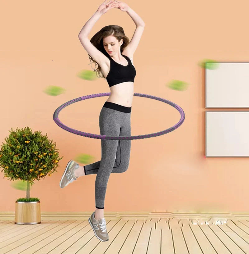 Adjustable stainless steel fitness hoop for weight loss and body toning workouts