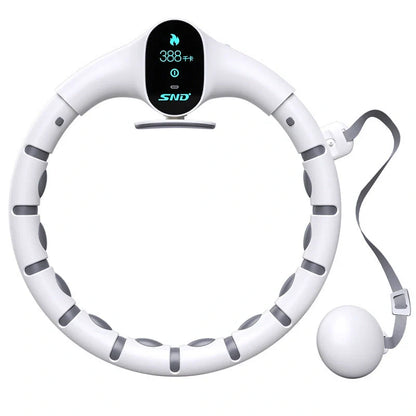 Adjustable Smart Counting Fitness Hoop in white for waist slimming and body building