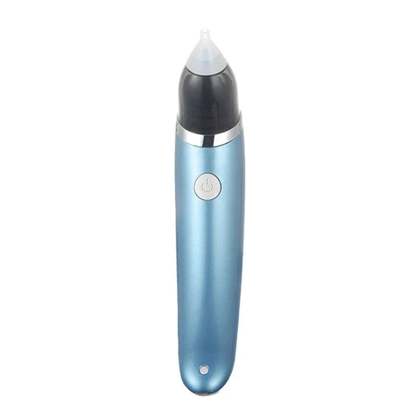 An electric nasal aspirator with adjustable suction levels, soft silicone tip, and BPA-free materials for effectively and comfortably clearing baby's congestion