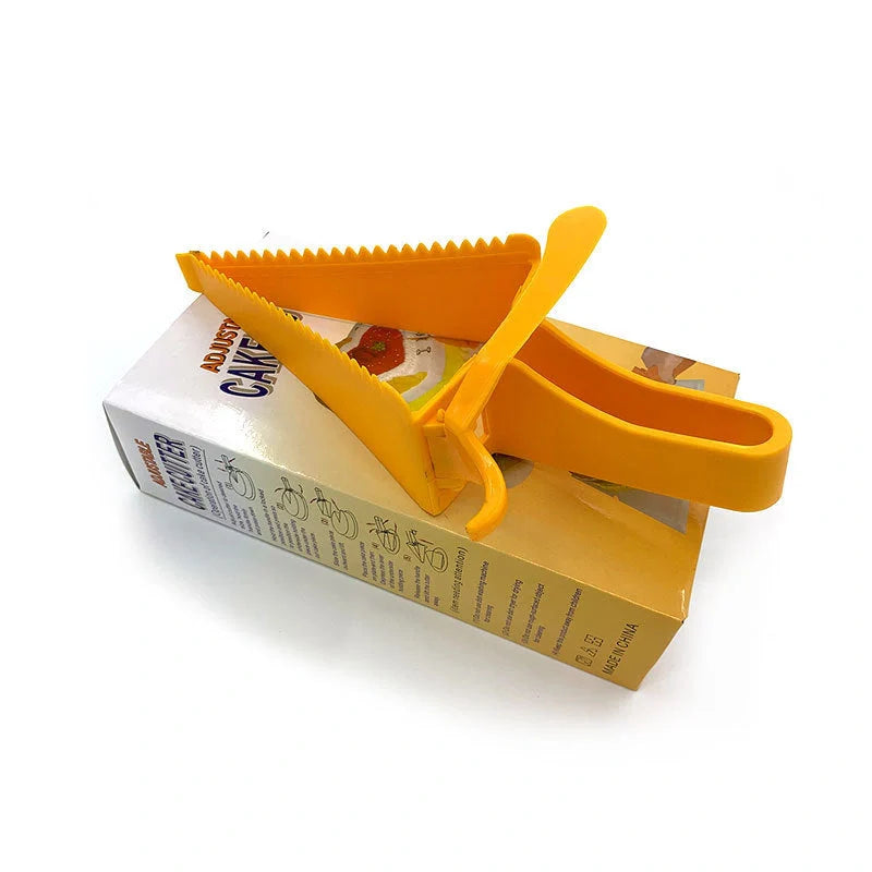 Adjustable Cake Divider Slicer in bright orange, perfect for even cake slices