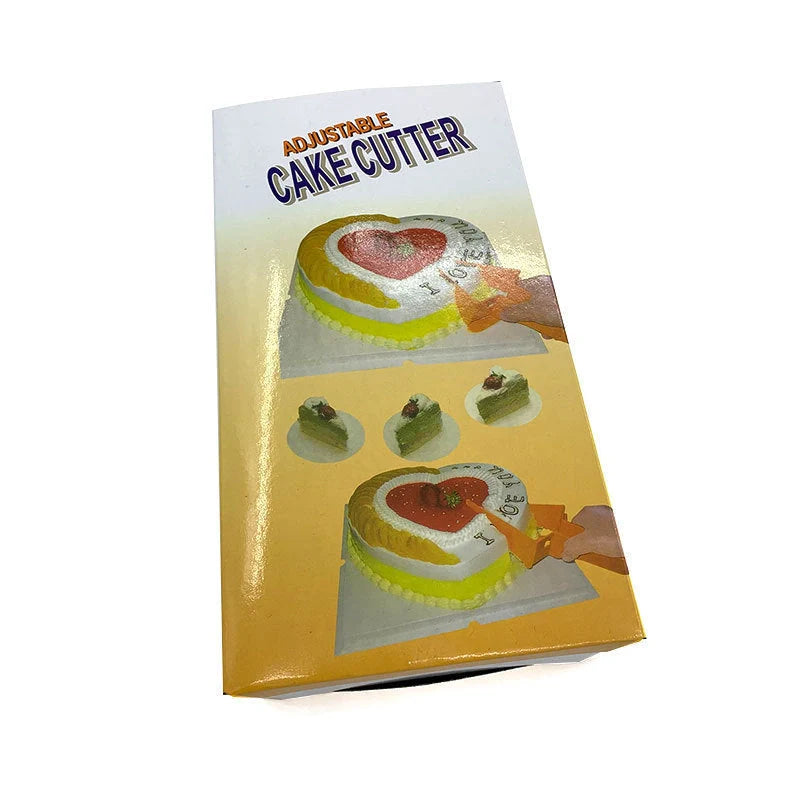 Adjustable Cake Divider Slicer in bright orange, perfect for even cake slices
