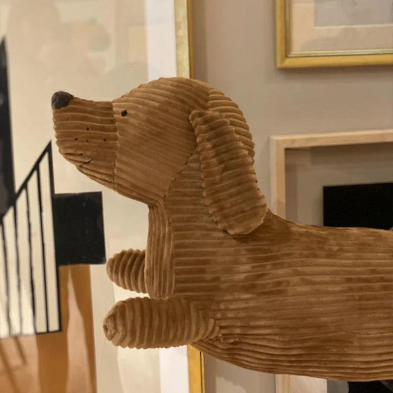 Brown British Short-Legged Dachshund Plush Pillow with cotton filling, 120cm