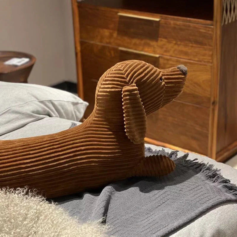 Brown British Short-Legged Dachshund Plush Pillow with cotton filling, 120cm