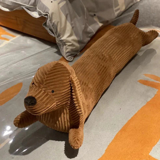 Brown British Short-Legged Dachshund Plush Pillow with cotton filling, 120cm
