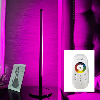 Nordic minimalist LED bedside table lamp with remote control in black or gold finish