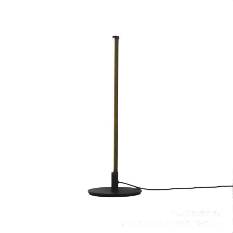 Nordic minimalist LED bedside table lamp with remote control in black or gold finish