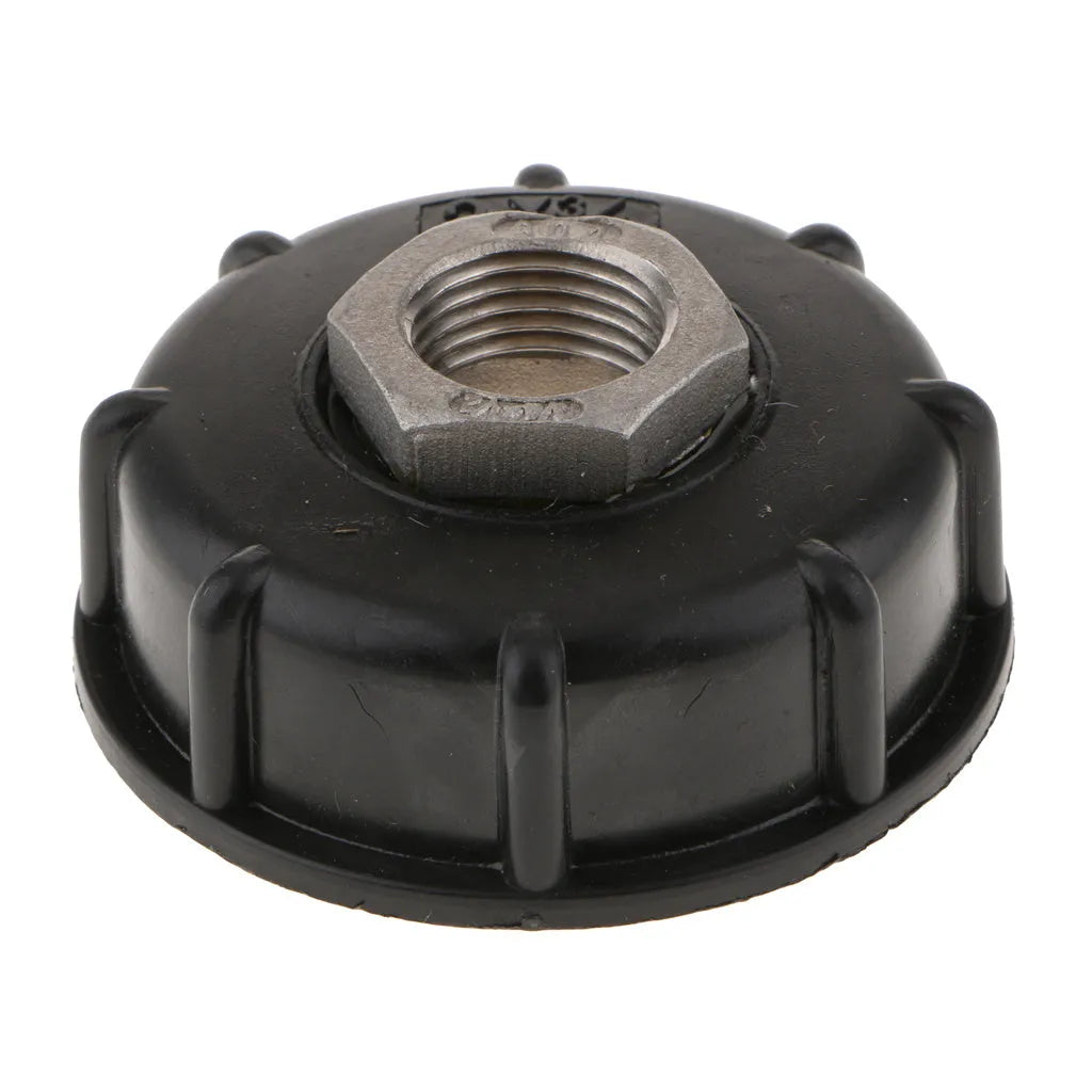Black PP plastic and stainless steel barrel connector with 60cm thread for DN40/50 valves and 6-minute outlet