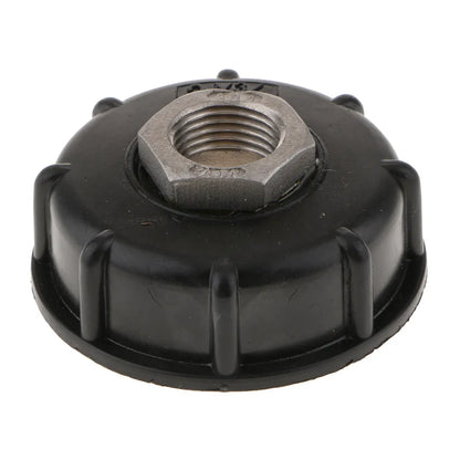 Black PP plastic and stainless steel barrel connector with 60cm thread for DN40/50 valves and 6-minute outlet