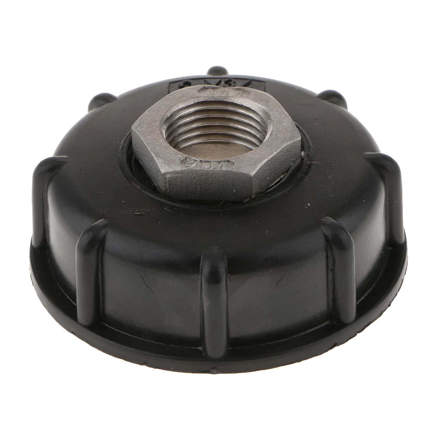 Black PP plastic and stainless steel barrel connector with 60cm thread for DN40/50 valves and 6-minute outlet