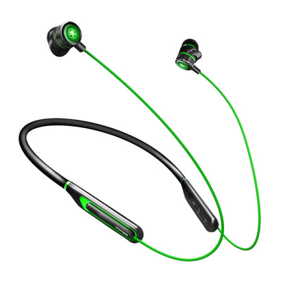 PLEXTONE Puji G2 neck-hanging metal Bluetooth game headset in black, red, and green with 10 mm horn and Bluetooth 5.0 + EDR.