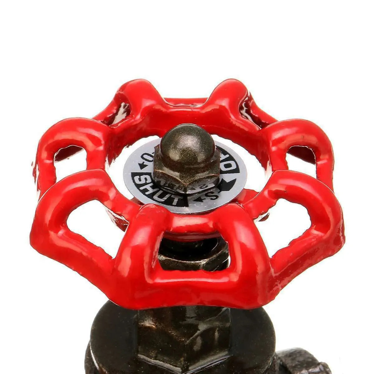 Steampunk style industrial valve with red copper finish and 3/4 thread connection