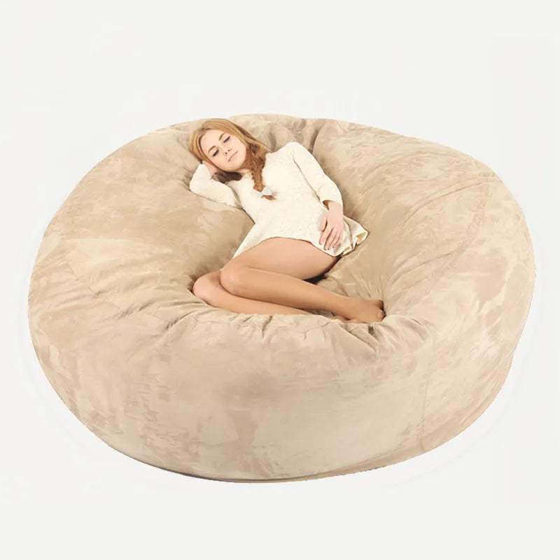 7FT Lazy Sofa Oversized Bean Bag Chair with removable suede fabric cover in multiple colour options including aqua green, beige, black, grey and navy blue for adult living room seating