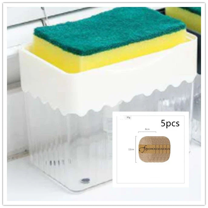 Stylish 2-in-1 sink caddy with liquid soap dispenser for streamlined kitchen organisation