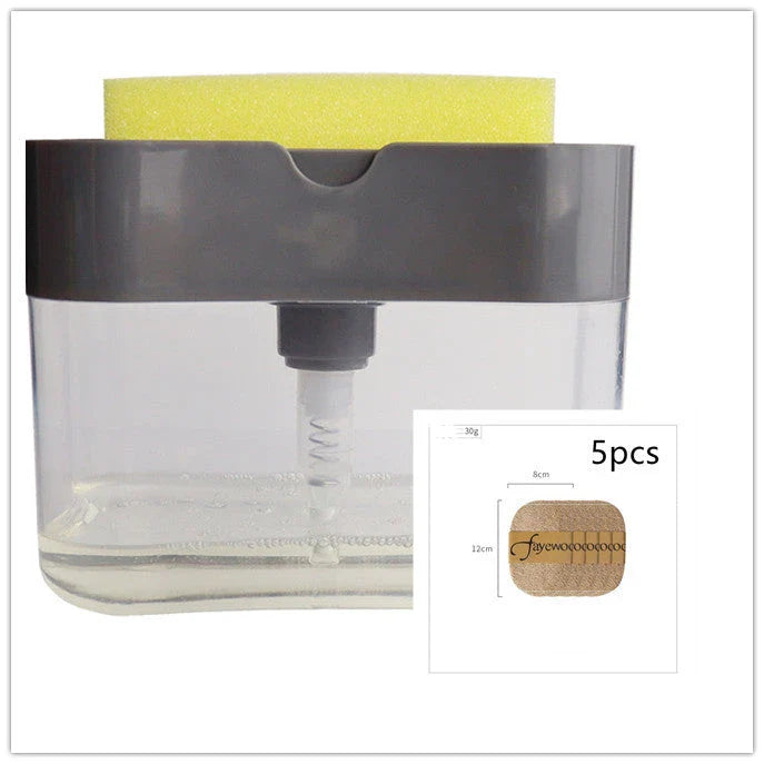 Stylish 2-in-1 sink caddy with liquid soap dispenser for streamlined kitchen organisation