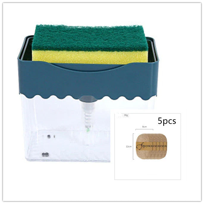 Stylish 2-in-1 sink caddy with liquid soap dispenser for streamlined kitchen organisation
